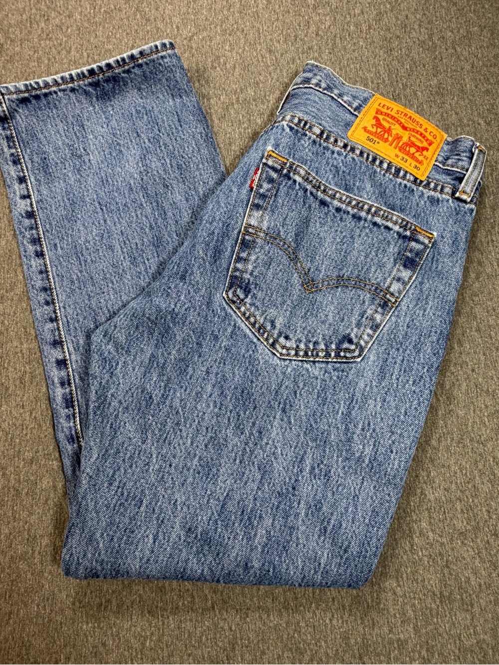 Levi's 501 Button Fly Jeans Men’s 33x30 Classic Fit Blur Distressed Denim Pants